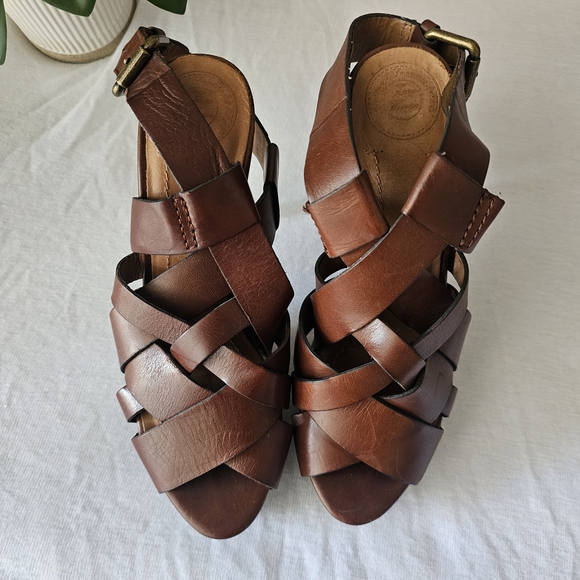 Zara Collection 2011 Elegant Brown Strappy Heels Size 37 - Picture 5 of 8